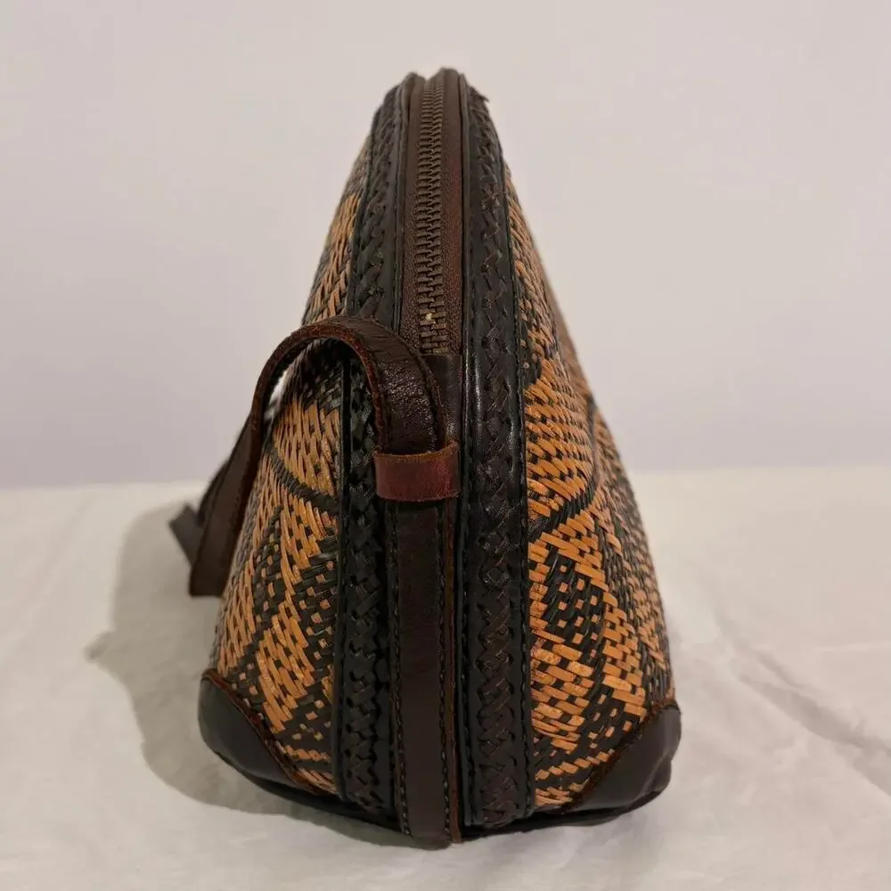 Vintage Trontieres Floral Leather Crossbody - Made in Indonesia